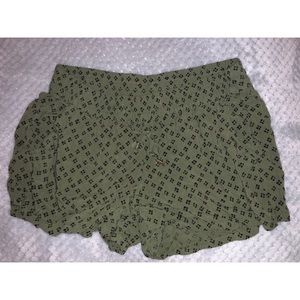 Green flowy shorts!